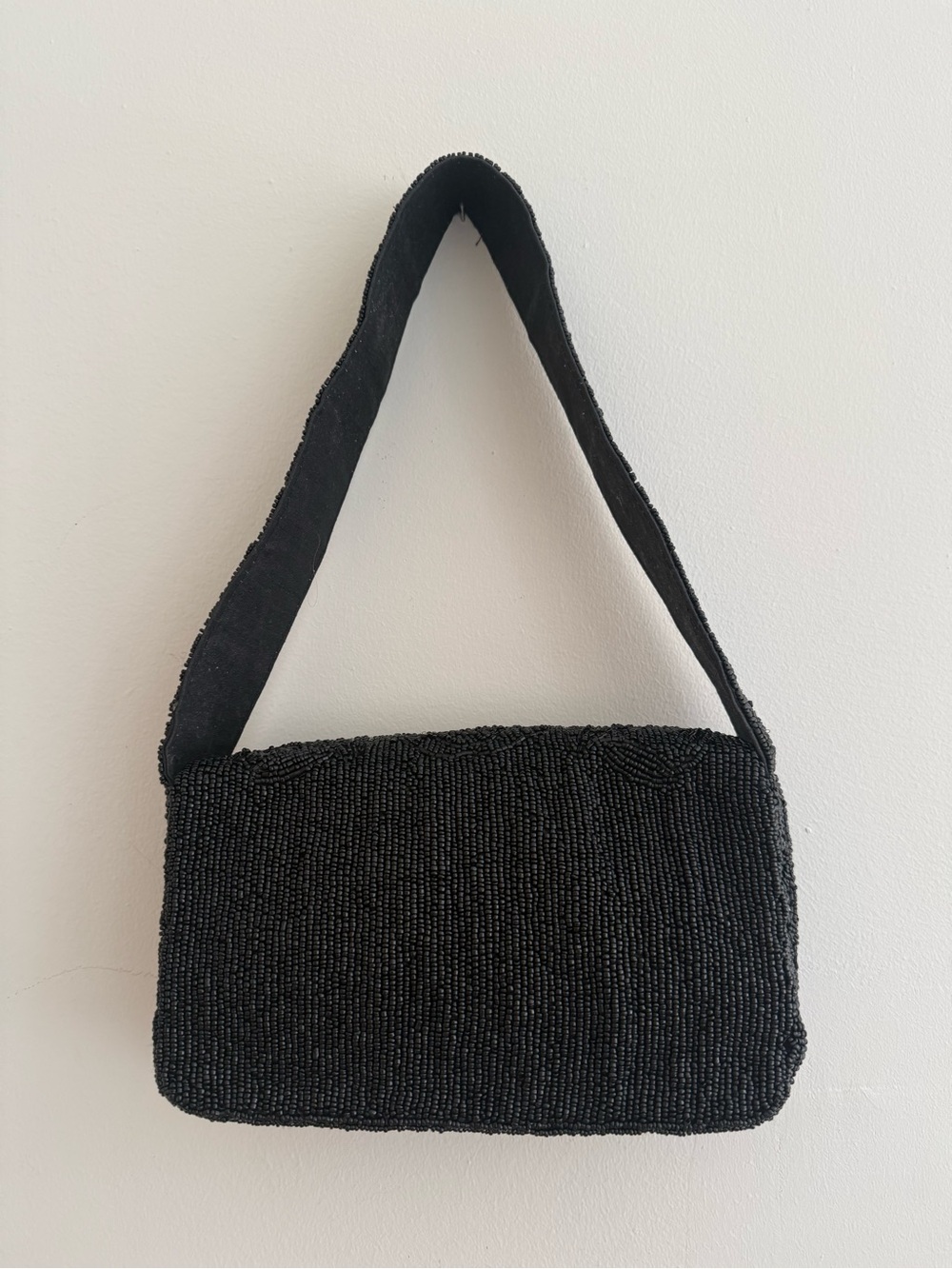 BCBGMaxAzria Black Beaded Shoulder Bag - Picture 2 of 4